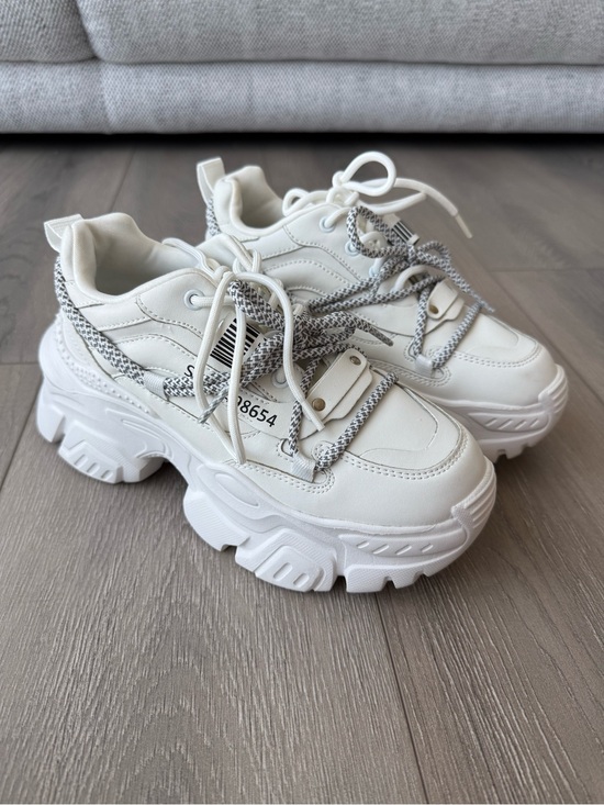 Shoes - Chunky White Platform Sneakers for Women